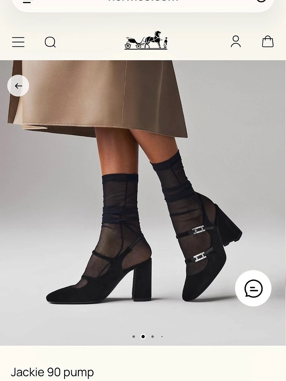 Hermès Jackie 90 pump Black EU 39